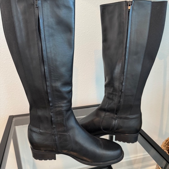 SAS ITALY Duchess Black Leather Knee High Tall Riding Boots Womens Size 10M - Picture 10 of 16
